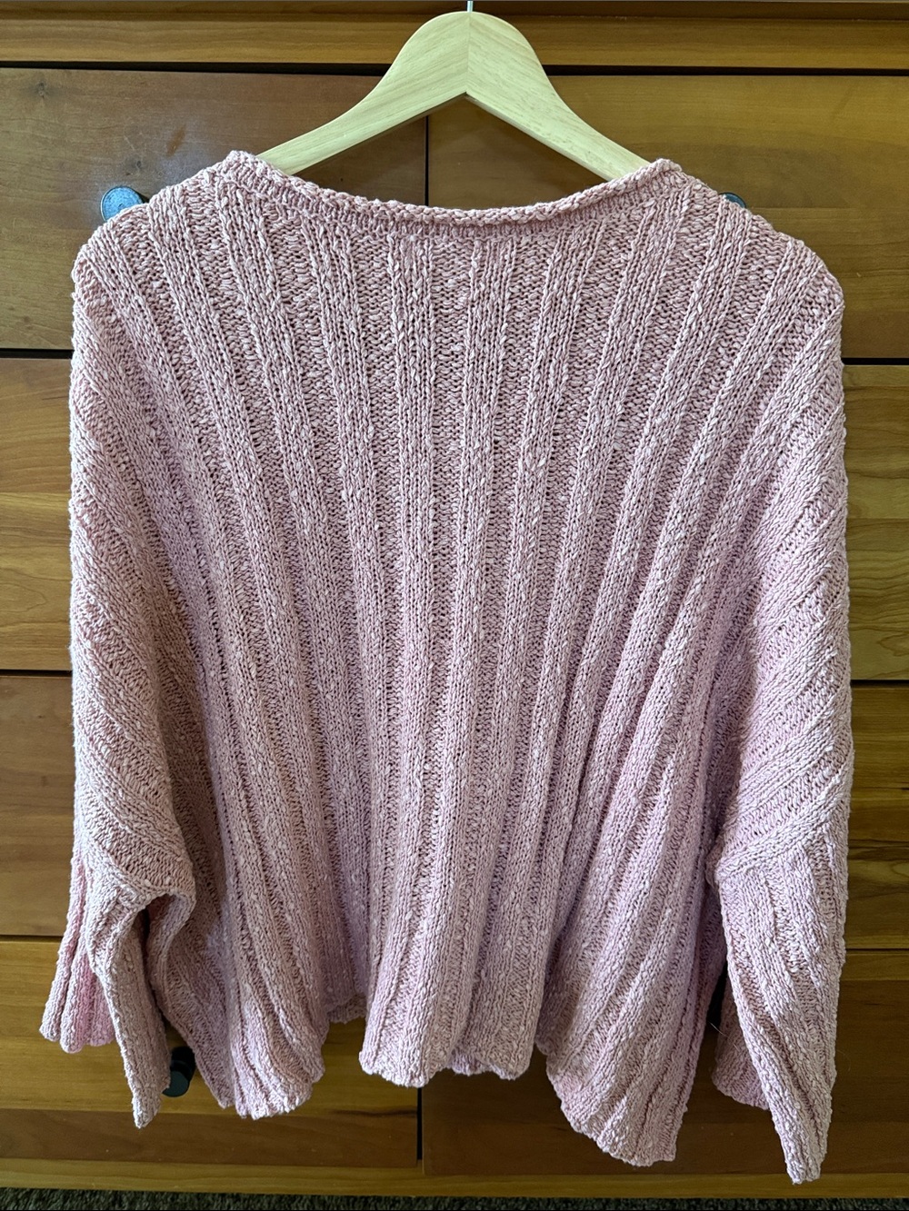Miracle Ribbed Knit Oversized Cropped Pullover Light Dusty Pink - Picture 2 of 6